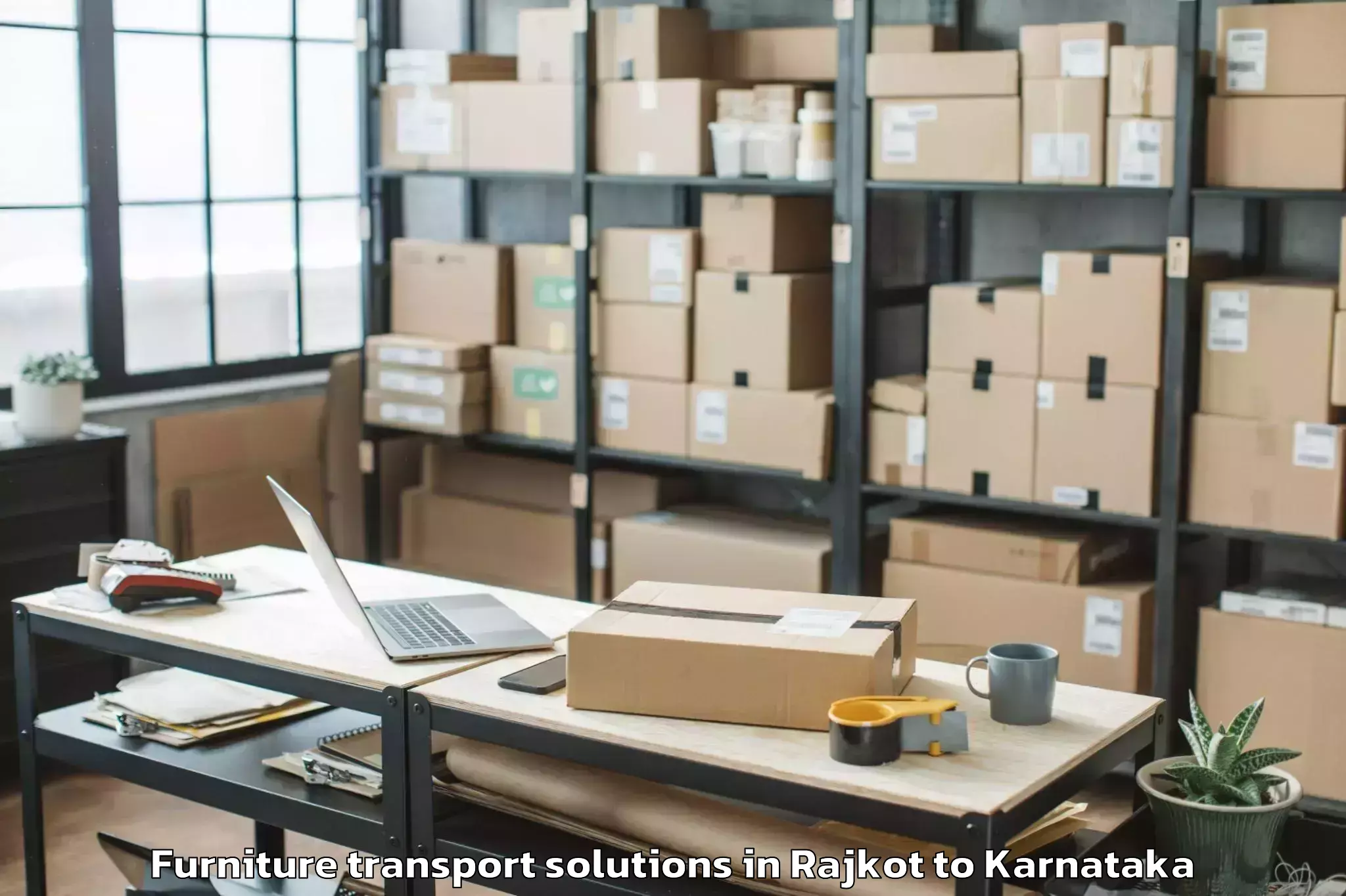 Book Rajkot to Suntikoppa Furniture Transport Solutions Online